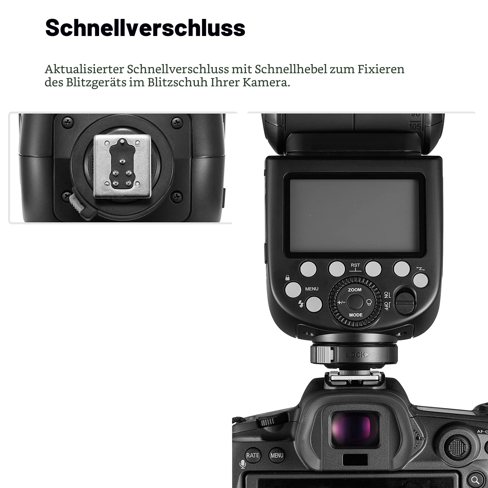 Godox TT685II-S TT685II S Kamera Blitzgerät für Sony, 2,4 G Wireless HSS GN60 Blitzgerät Kompatibel mit Sony Digitalkameras a9 a7 a7II a7III a7R III a7RII a7SII a6000 a6300 a6500