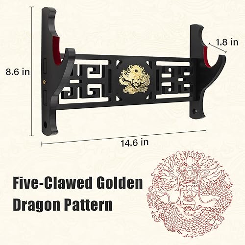 Miniatura 2 de Loong - Soporte de pared para espada de terciopelo de 1 nivel, soporte Katana para espada Samurái, sable láser de estoque, hoja de cosplay, soporte