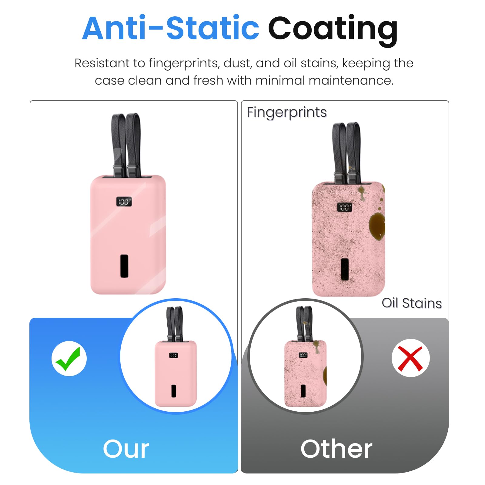 Schutzhülle für Anker Zolo Power Bank 2025, Silikon-Schutzhülle für Anker (20.000 mAh, 45 W/30 W), A1689/A1681, stoßfeste Stoßstange mit Lade-Design, tragbare Reisehülle, Rosa