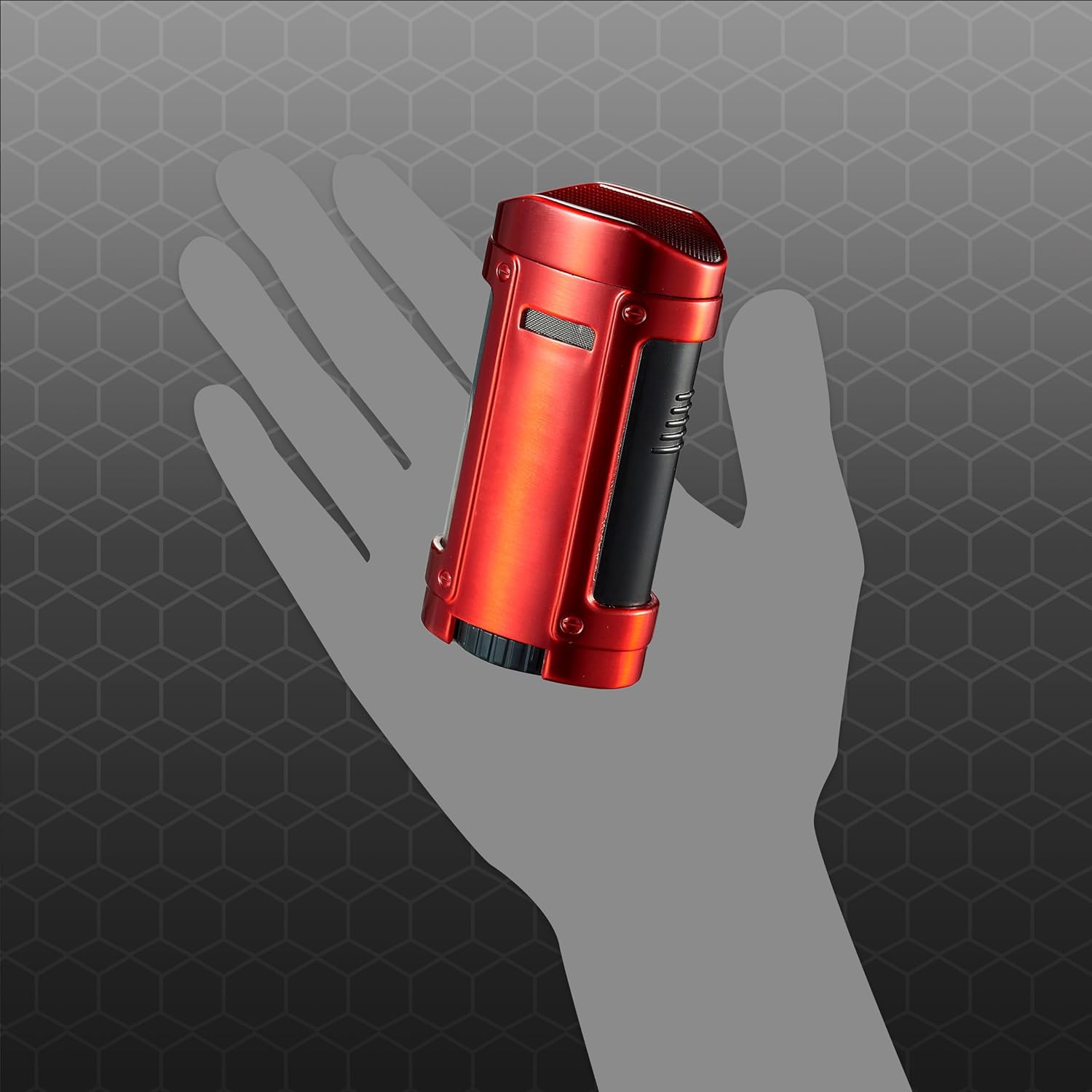 Visol Rhino Butane Torch Quad Flame Refillable Gas Lighter, Built-in Rest, Large Fuel Window, Windproof Adjustable Flame