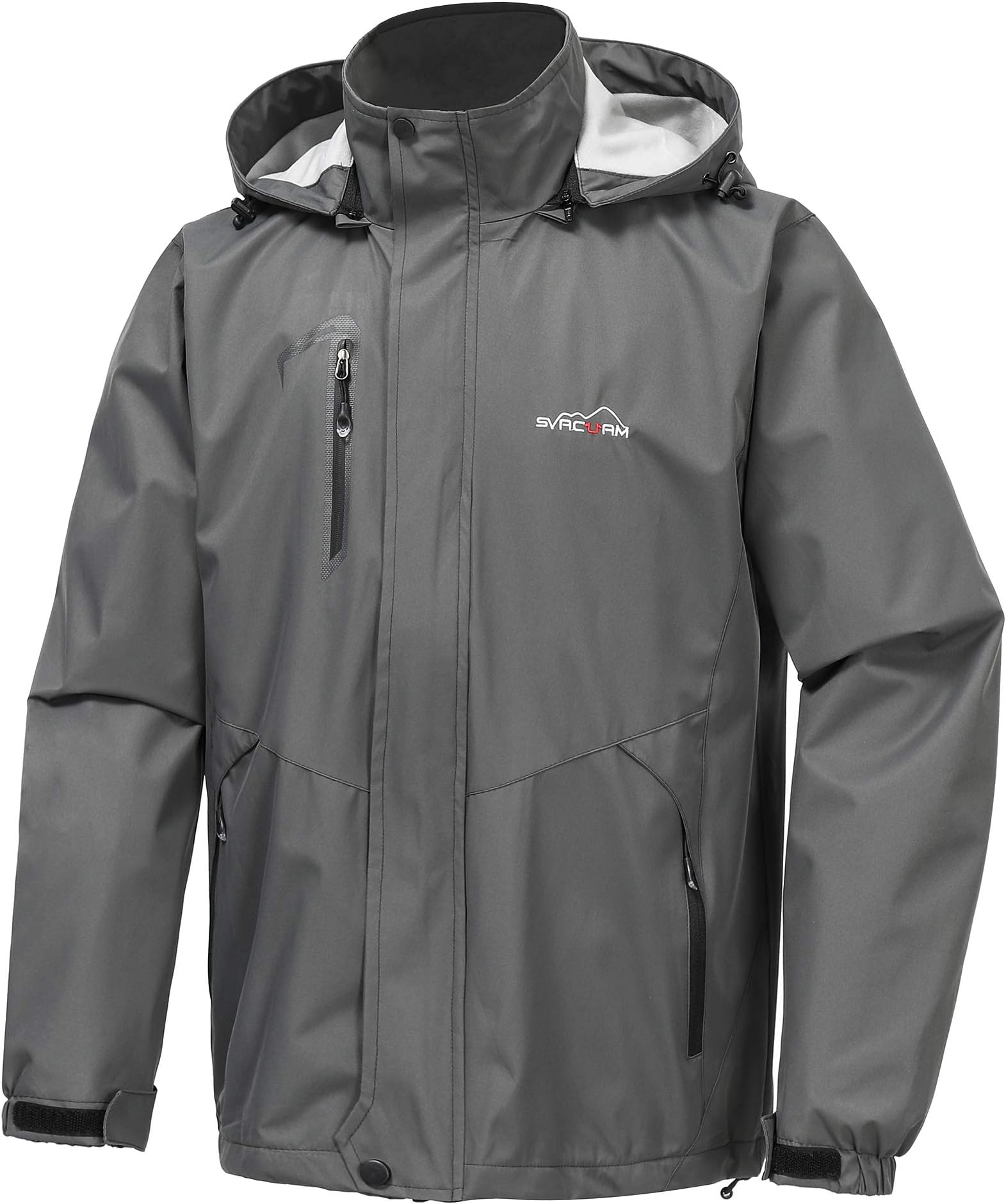 Men's Lightweight Waterproof Rain Jacket(Dark Grey,S)