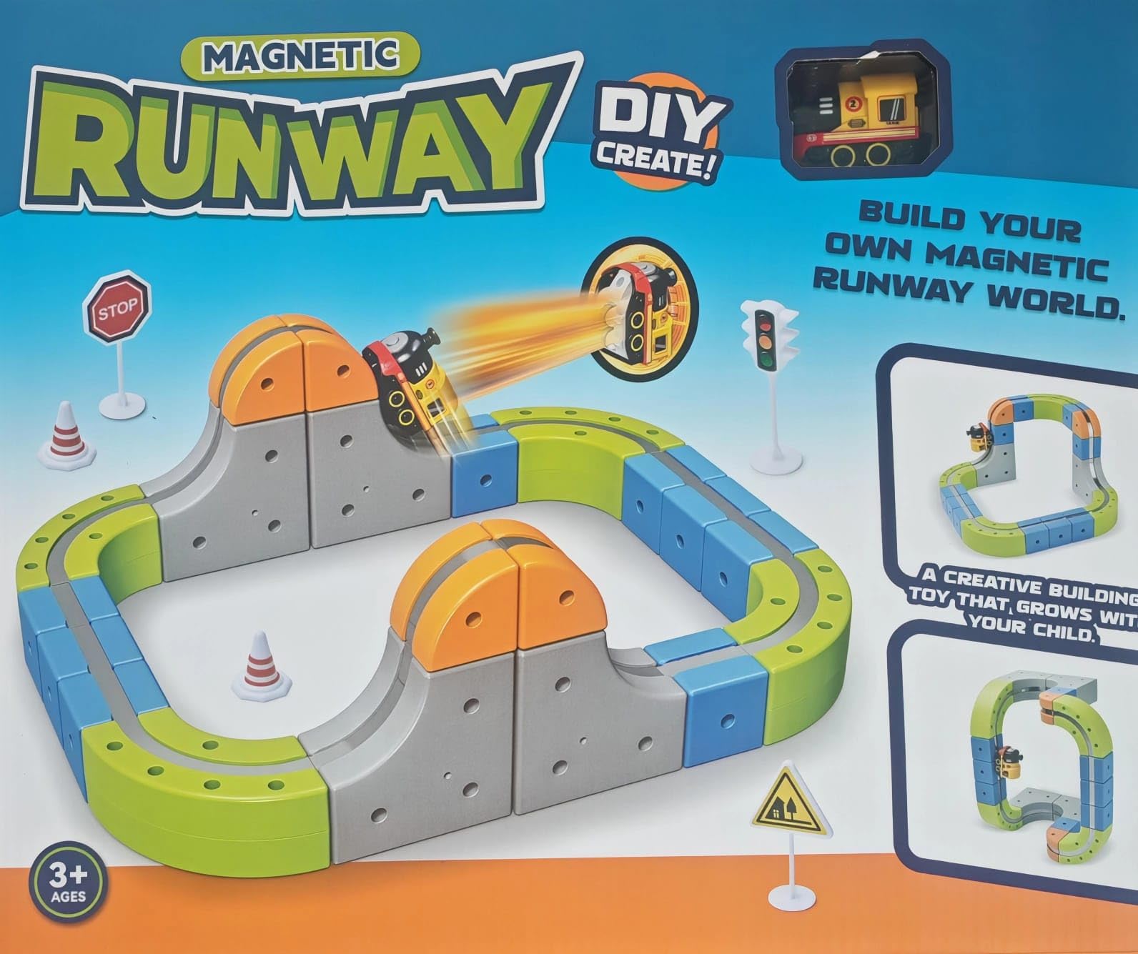 52-Piece Magnetic Runway Train Set for Kids – Electric Track Toy