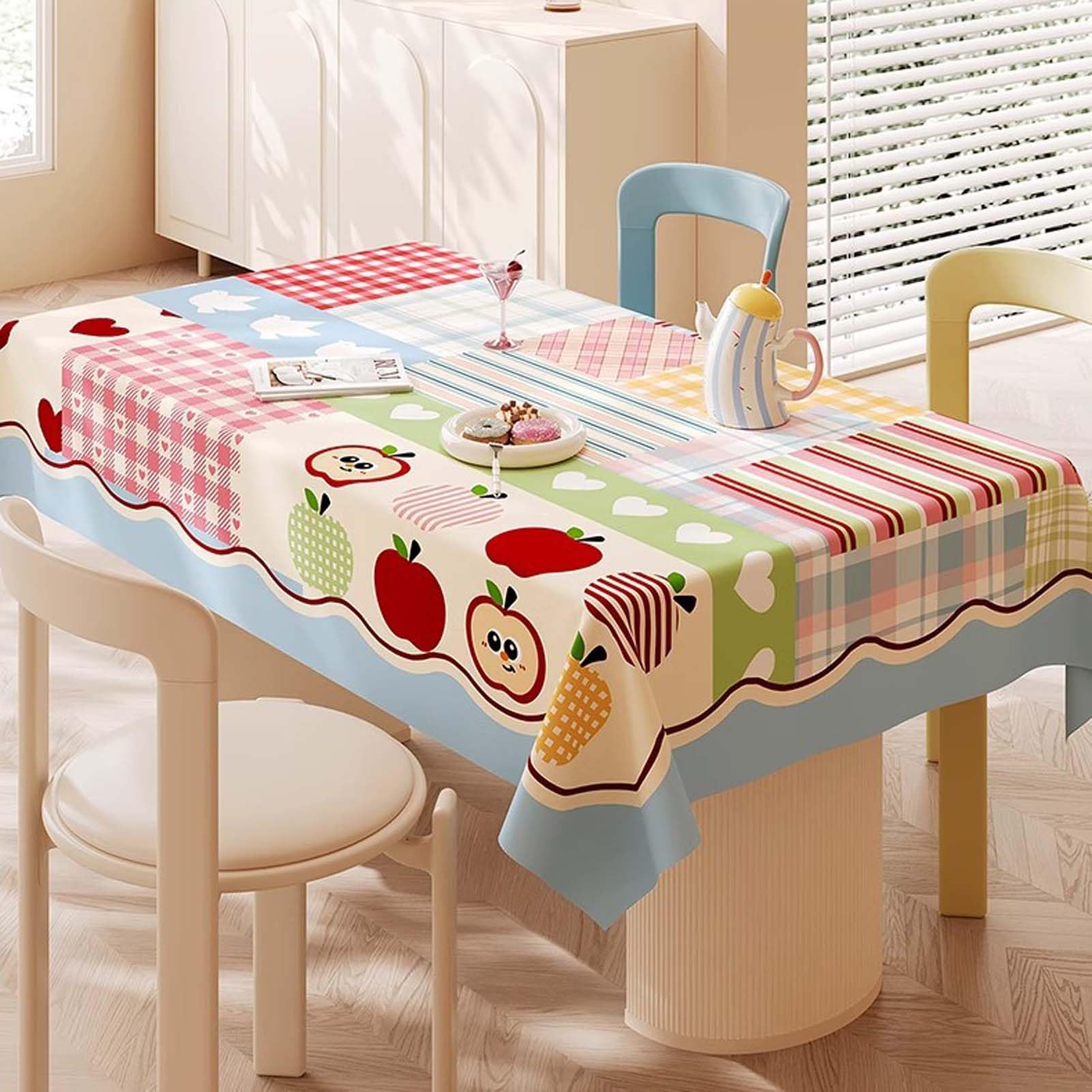 Mantel Rectangular Lavable Impermeable De PVC, Mantel Antimanchas Y Antideslizante, Protector De Mesa para Cocina Jardín Terraza, Mantel Impermeable Flexible Y Fácil De Limpiar