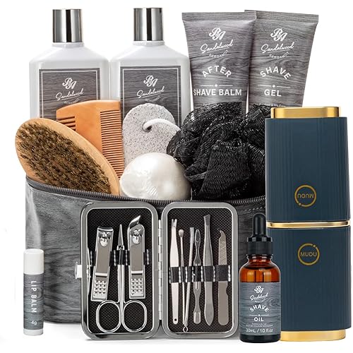 Father's Day Gift, 14 Pieces Grooming Set for Men, Skin Care Set, Beard Kit Spa Set, Bath & Body Care Set, Gifts for Boyfriend, Dad, Anniversary Gifts for Men, Birthday, Christmas, Valentine's Day
