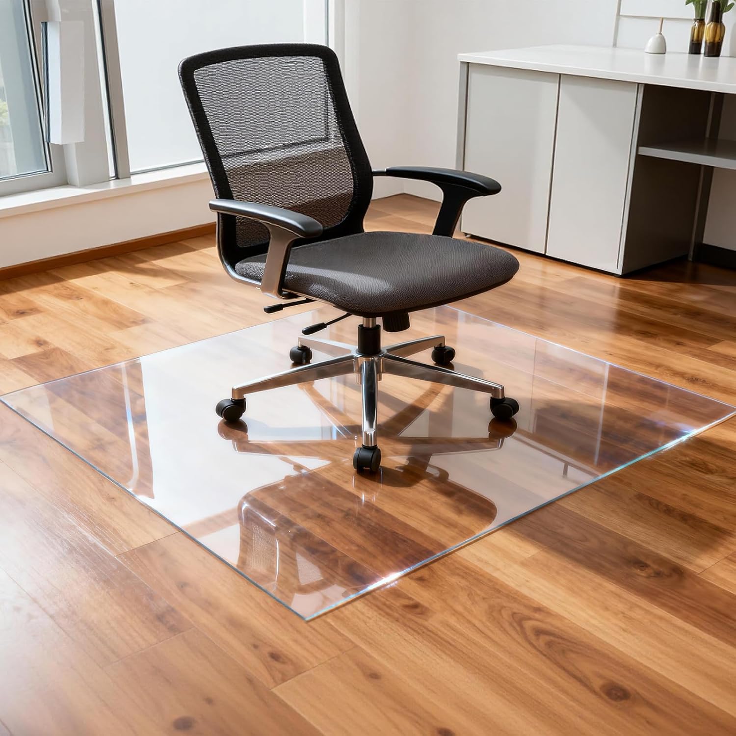 Elasticity Clear Chair Mat 36" x 48" - Transparent Protective Floor Mat for Hardwood & Tile Floors, Home & Office Rectangle Hard Floor Protection Mat