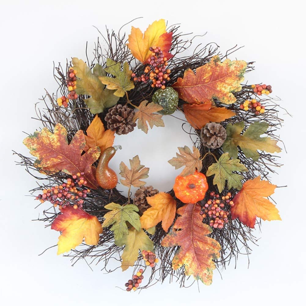 Couronne de Bienvenue Fête de la moisson à la Main américaine blé Oreilles Garland Pendentifs Accueil Thanksgiving Décorations Mise en Page Couronne d'eucalyptus Artificielle