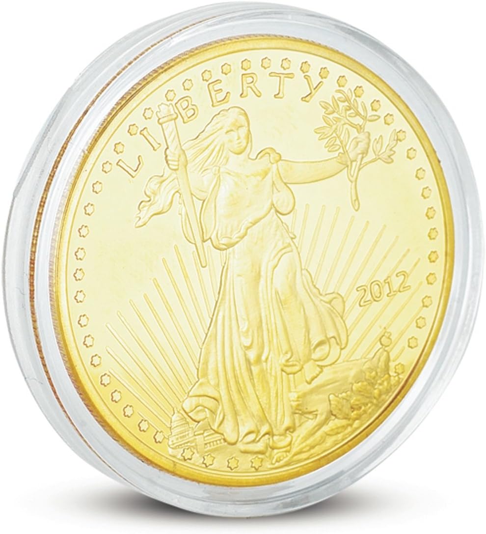 24k 99.99% Gold Plated Walking Liberty Coin & Free Liberty Cufflinks to go...