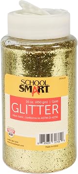 School Smart Craft Glitter, 1 Pound Jar, Gold