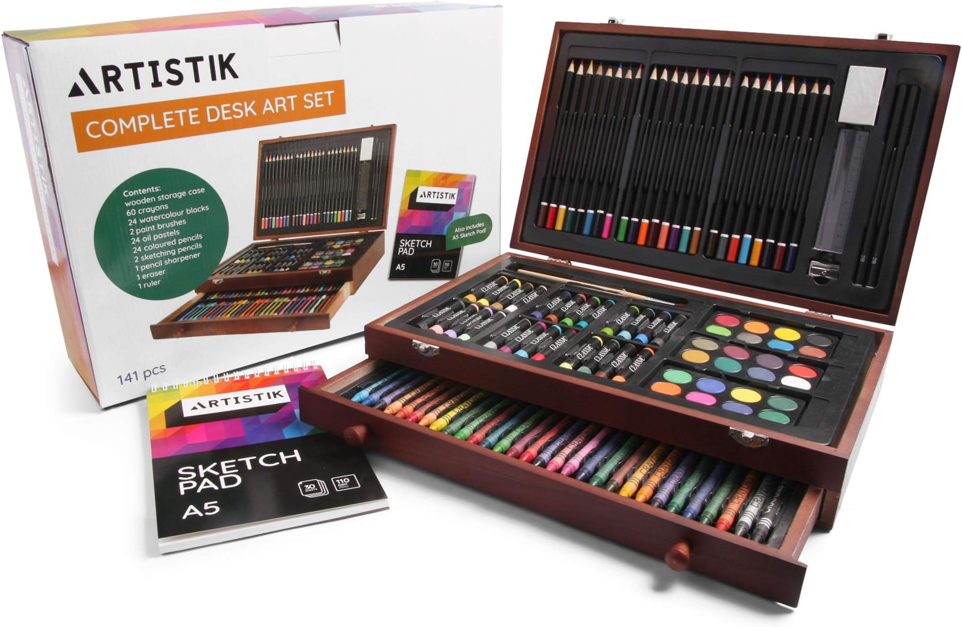 ARTISTIK Deluxe Art Set (141 Piece) Professional Painting, Sketching