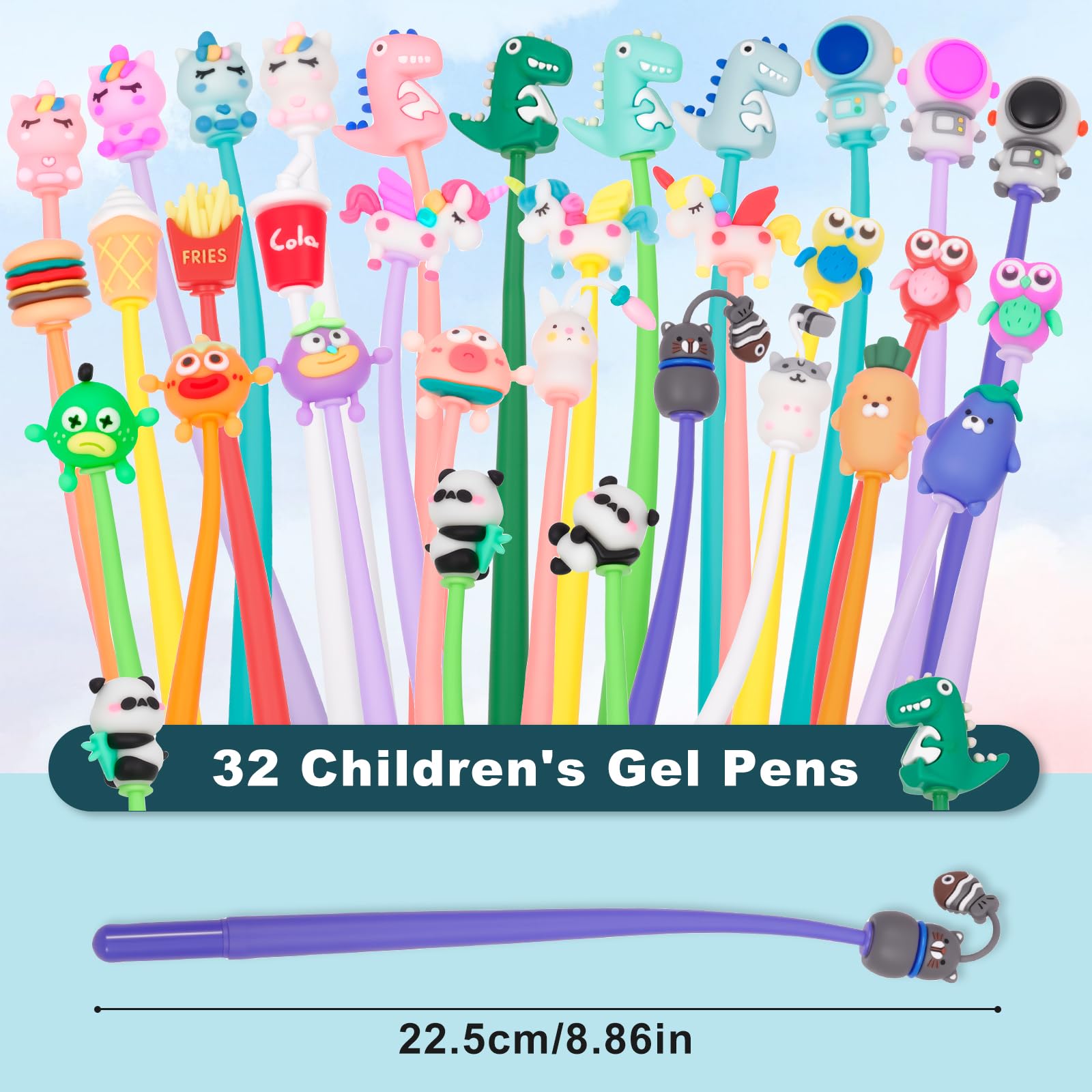 Veftsvy Grappige Gelpennen Set – 30 Stuks Met Wiebelende Dierfiguren, Stressverlagend, Ideaal Als Cadeau Voor Kinderen