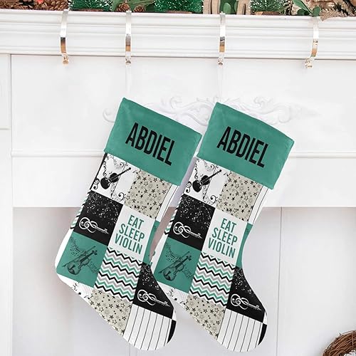 Miniatura 9 de SunFancy Calcetines de Navidad personalizados, diseño de elefante, flores y zorros, calcetines de Navidad personalizados para niños y niñas,
