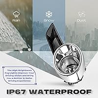 Vista 4 de RP Remarkable Power, Luces antiniebla para Highlander 2008 2009 2010 2011 con bisel negro, cromo, con arnés de cableado y interruptor, lente