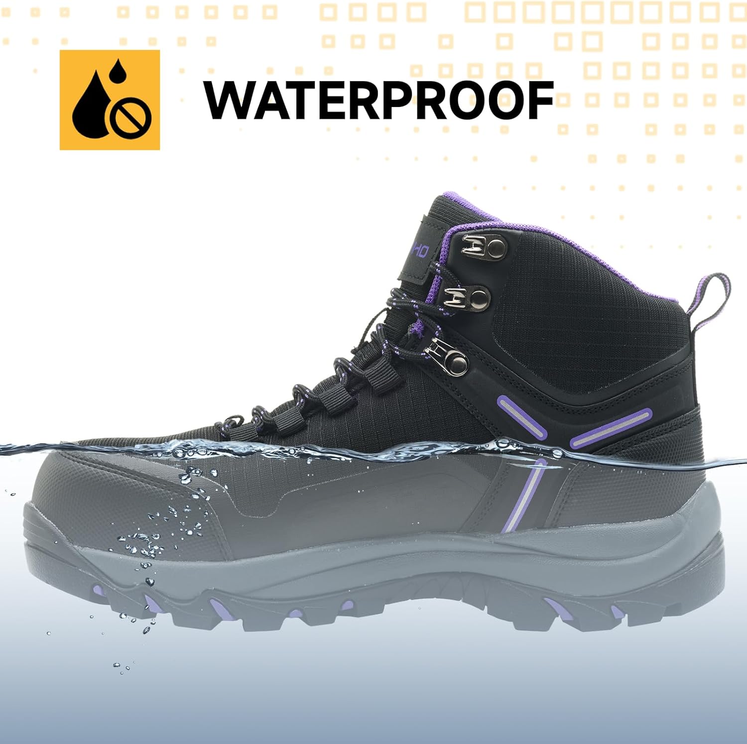 Kezhiho Waterproof Steel Toe Boots for Women Wide Width Non Slip Work Boots Lightweight Slip Resistant Safety Shoes Indestructible Construction Composite Toe Sneakers - Image 3