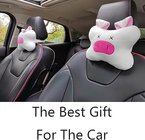 Miniatura 10 de Sexysamba Almohada para reposacabezas de automóvil, almohada de cuello de dibujos animados para automóvil, cómoda y suave almohada para asiento de