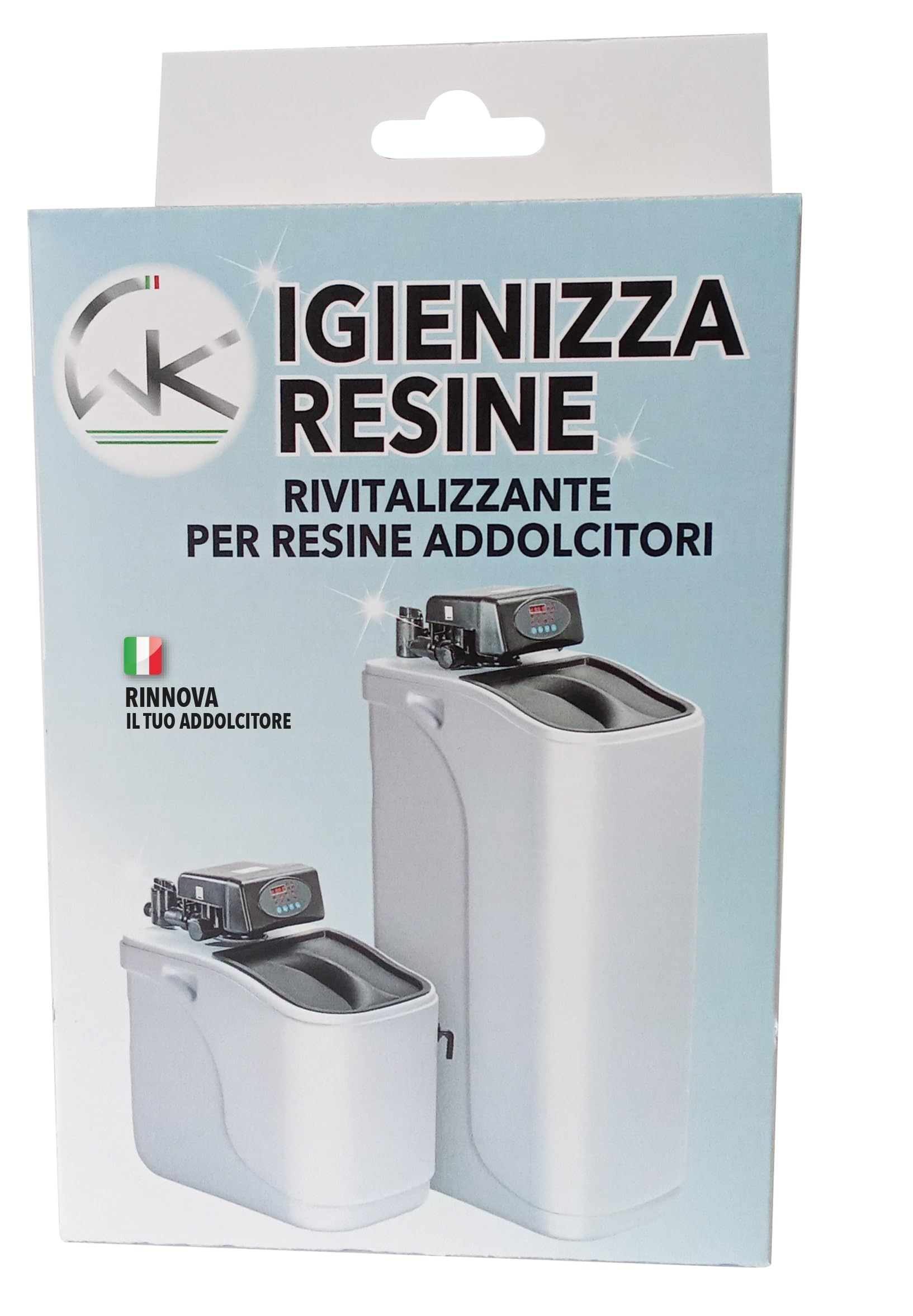 WK Igienizza Resine Addolcitore | Detergente, Decalcificante per Resine Addolcitore | Made in Italy | Confezione da 3 Bustine da 140 gr