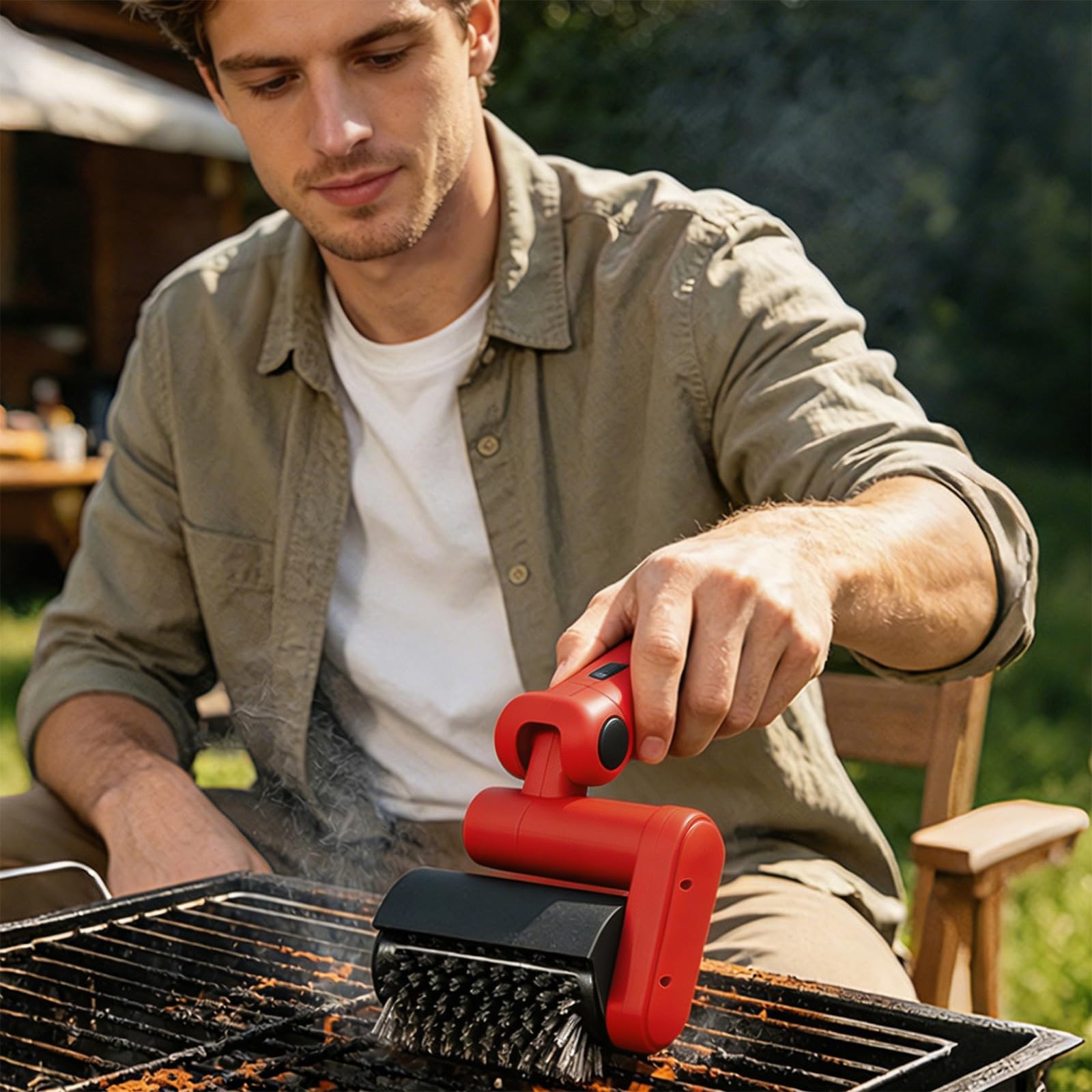 Spazzola elettrica per barbecue