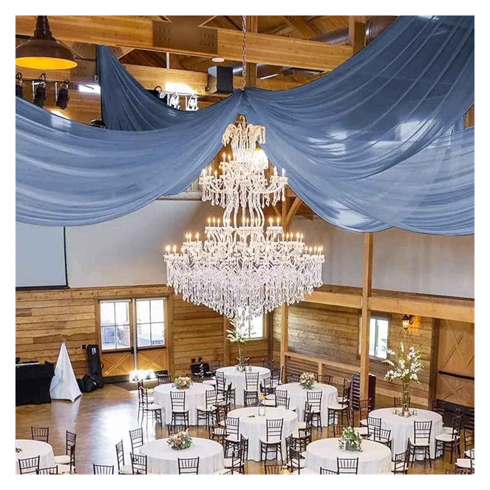Rideaux de plafond pour cérémonie et décoration de fête sous auvent