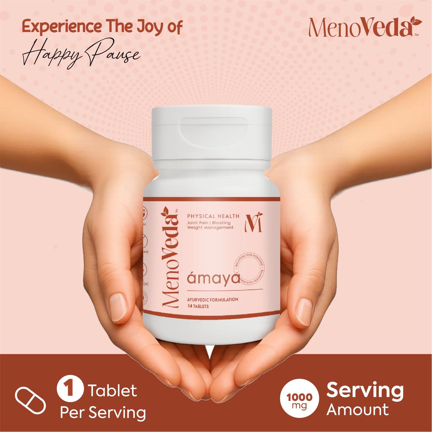 Menoveda Amaya Menopause Supplements For Women Peri Menopause Multivitamins for Joint Pain | Fatigue | Bloating | Weight Management -14 Tablets