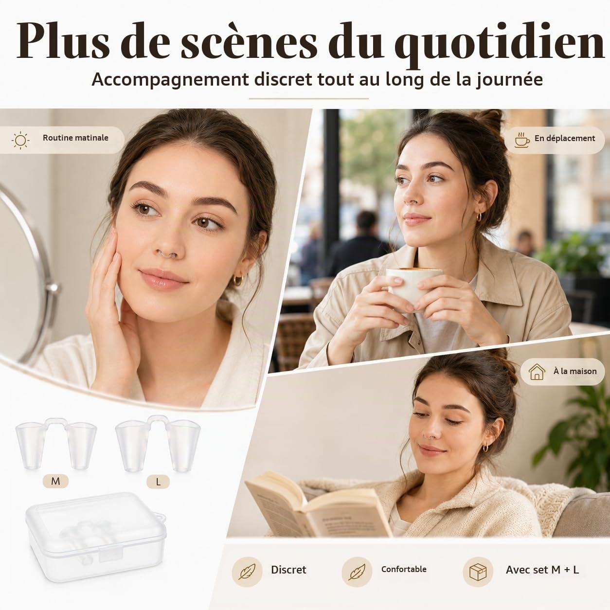 FOMIYES Lot de 2 fixateurs d'expansion nasale - Pour la récupération après une chirurgie nasale - Protection nasale pour nez cassé - Gel de silice transparent
