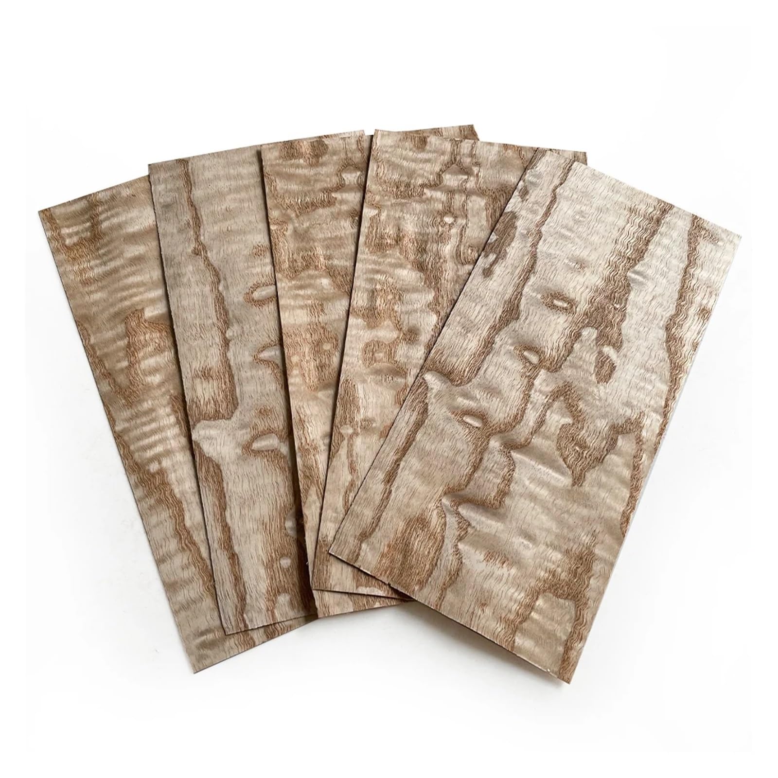 5 pezzi di impiallacciatura in legno naturale for chitarra, paletta, impiallacciatura, bordo di protezione, sottile tavola di legno, decorazione fai da te, pannello fatto a mano(Burl-9x19cm