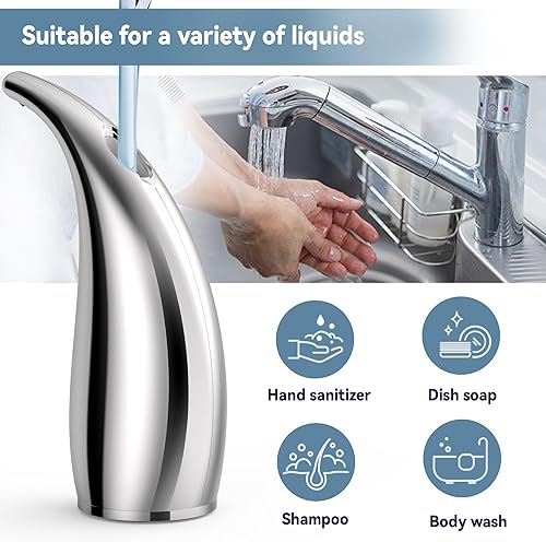 Miniatura 5 de Dispensador automático de jabón con sensor infrarrojo  Jabón de manos ajustable de 4 niveles sin contacto para cocina, baño, dispensador eléctrico a