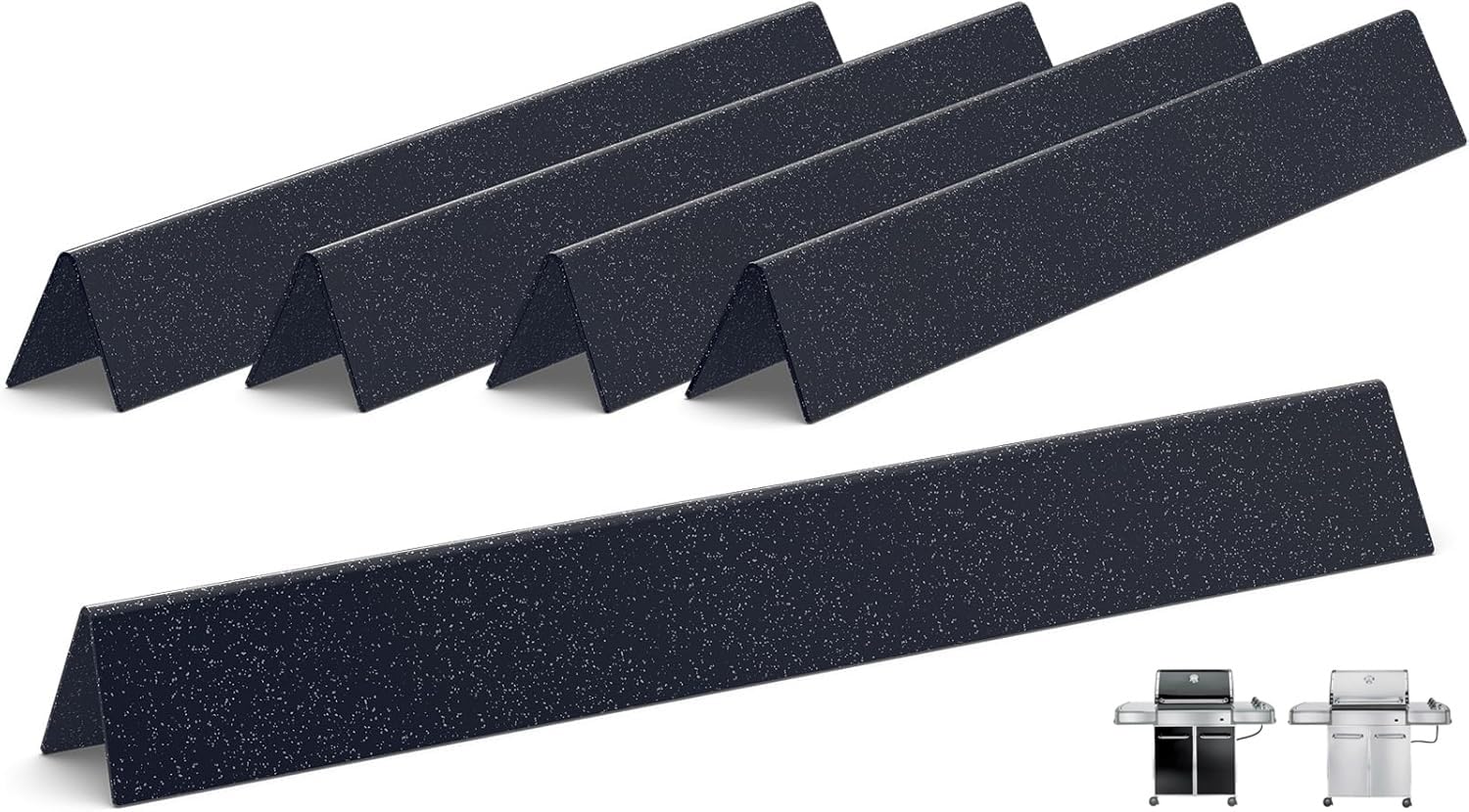 QuliMetal 24.5 Inch Flavorizer Bars for Weber Genesis 300 Series Grills with Side Controls Knobs, Genesis E310 E320 S310 S320 EP310 EP320 (2007-2010), Porcelain Steel Heat Plates for Weber 7539 7540