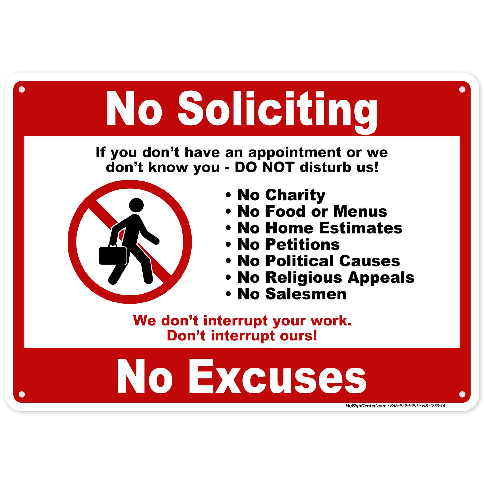 Panneau No Soliciting pour éviter les solicitors et ne plus être dérangé à la maison