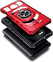 Vista 3 de Funda diseñada para Schok Volt SV55 con protector de pantalla [vidrio templado], funda protectora a prueba de golpes [grado militar] con soporte