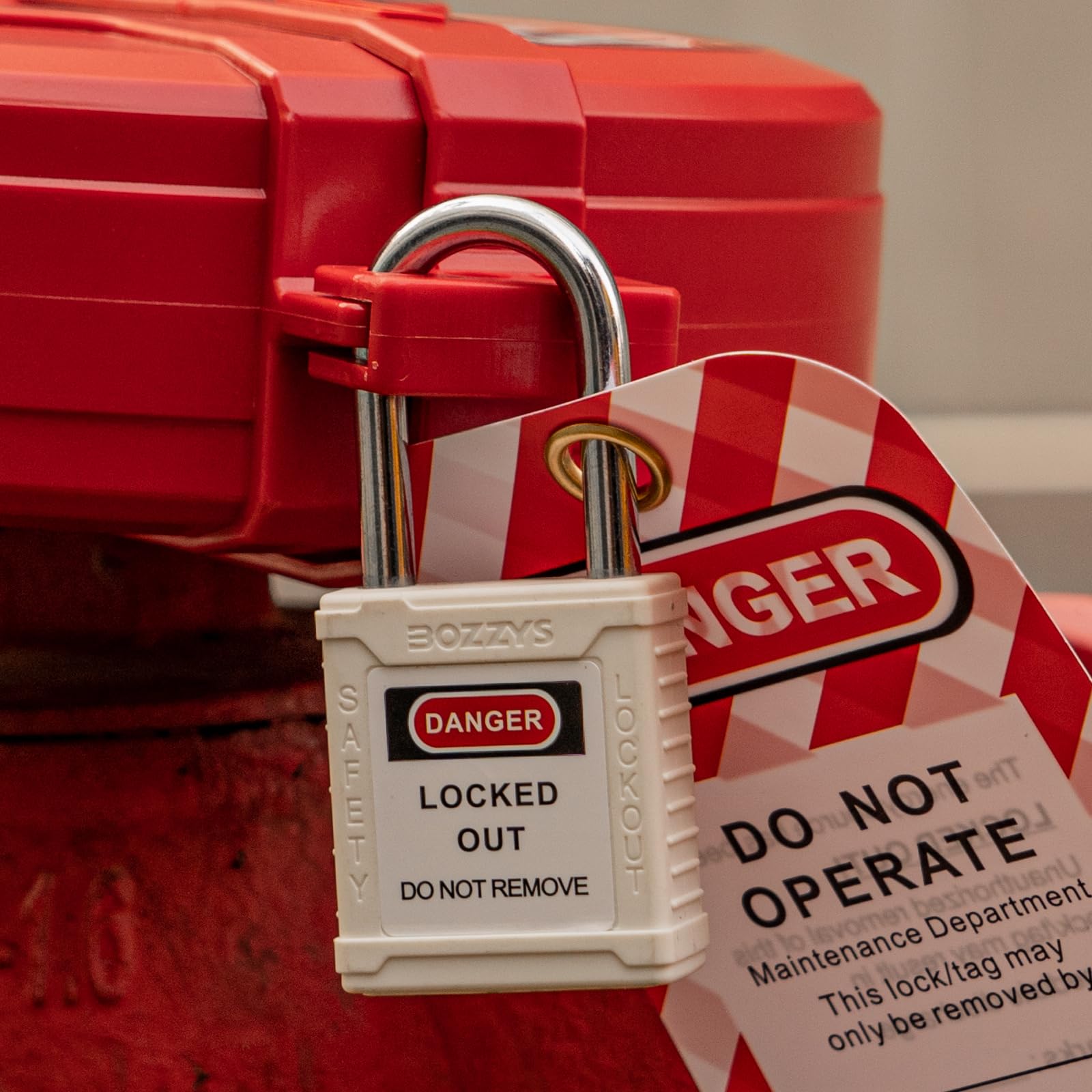 Safety Padlock Plastic Body Lockout Tagout Locks 1-1/2 Inch Shackle Key ...