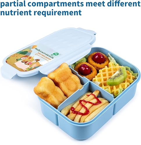 Miniatura 5 de MISS BIG Caja bento, caja Bento para niños y adultos, lonchera ideal a prueba de fugas para niños, lonchera para niños, sin BPA y sin tintes