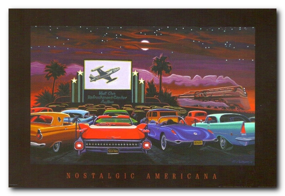 Amazon.com: Picture Wall Decor The Drive In Nostalgic Americana