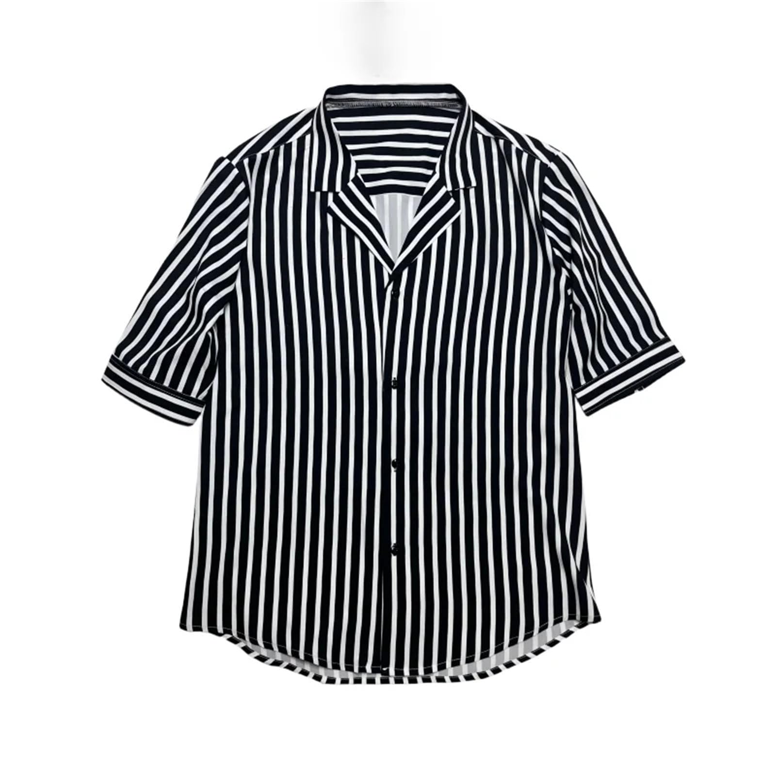 Camicie da uomo a maniche corte a righe slim fit casual ufficio plus size mezza manica camicia