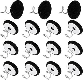 24 Pack Upholstery Pins, Flax Covered Bed Skirt Pins Mini Button Twist Pin Fabric Holders for Securing Bed Skirts Sofa Covers Armchair Caddies Armrest Covers, Black