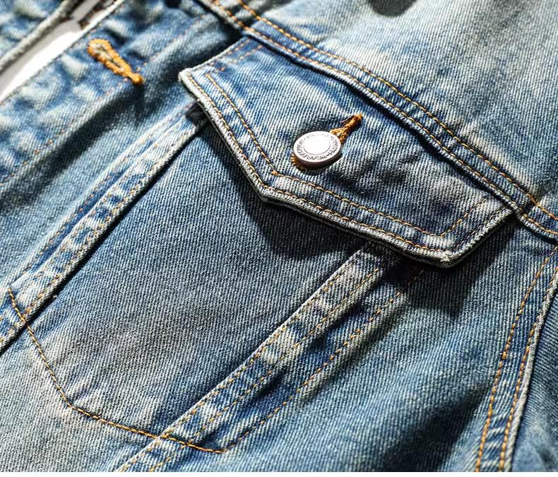 Veste en jean utility pour homme avec multi-pockets blouson