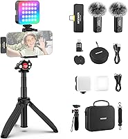 Vista 10 de NEEWER PA992 - Trípode para selfie stick de 57.9 pulgadas compatible con iPhone Samsung Android, soporte de metal portátil ligero para teléfono
