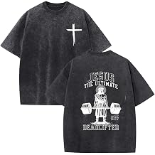 Mens Oversized Christian Shirts Jesus Faith Shirt Funny Gym Graphic Tees God Religious Bible Verse Acid Wash Tshirts