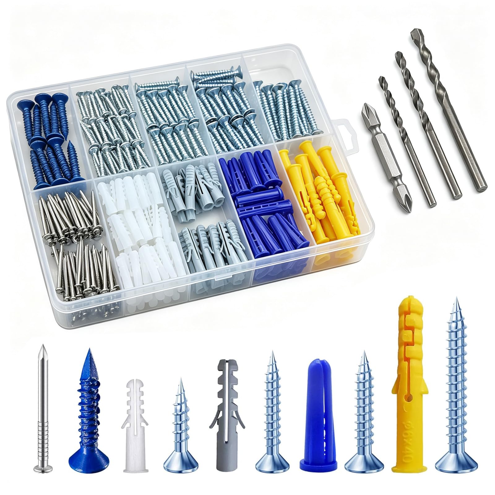 Drywall Anchor Kit - 270 Pieces -1 Drywall Anchor Kit - 270 Pieces -1