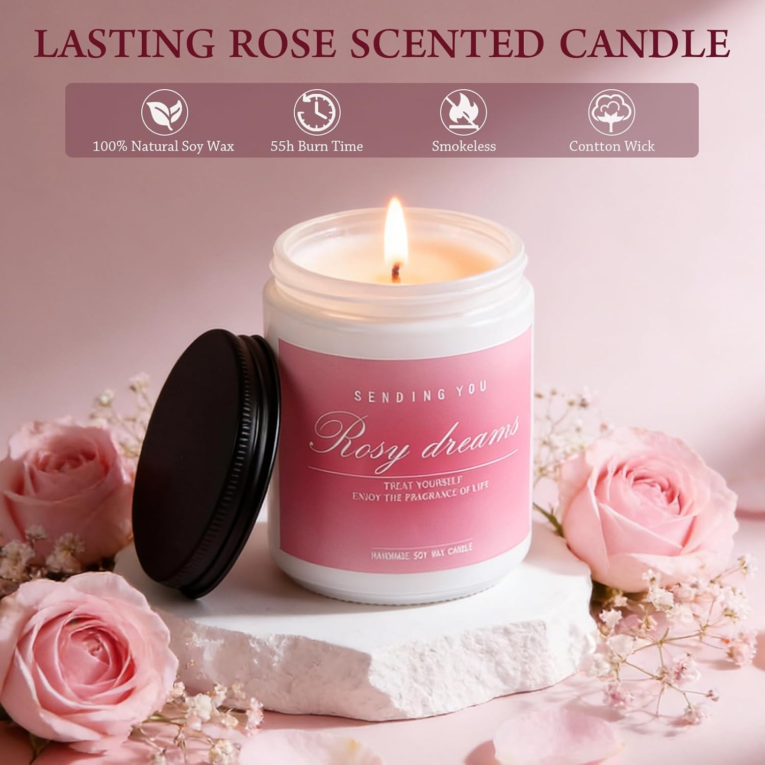 Rose Birthday Gifts for Women, Gift Baskets for Women, Birthday Box for Woman, Hug in A Box, Get Well Basket, Birthday Gift Set, Self Care Gift Basket for Mom Her Friend Sister Wife Grandma - Image 6