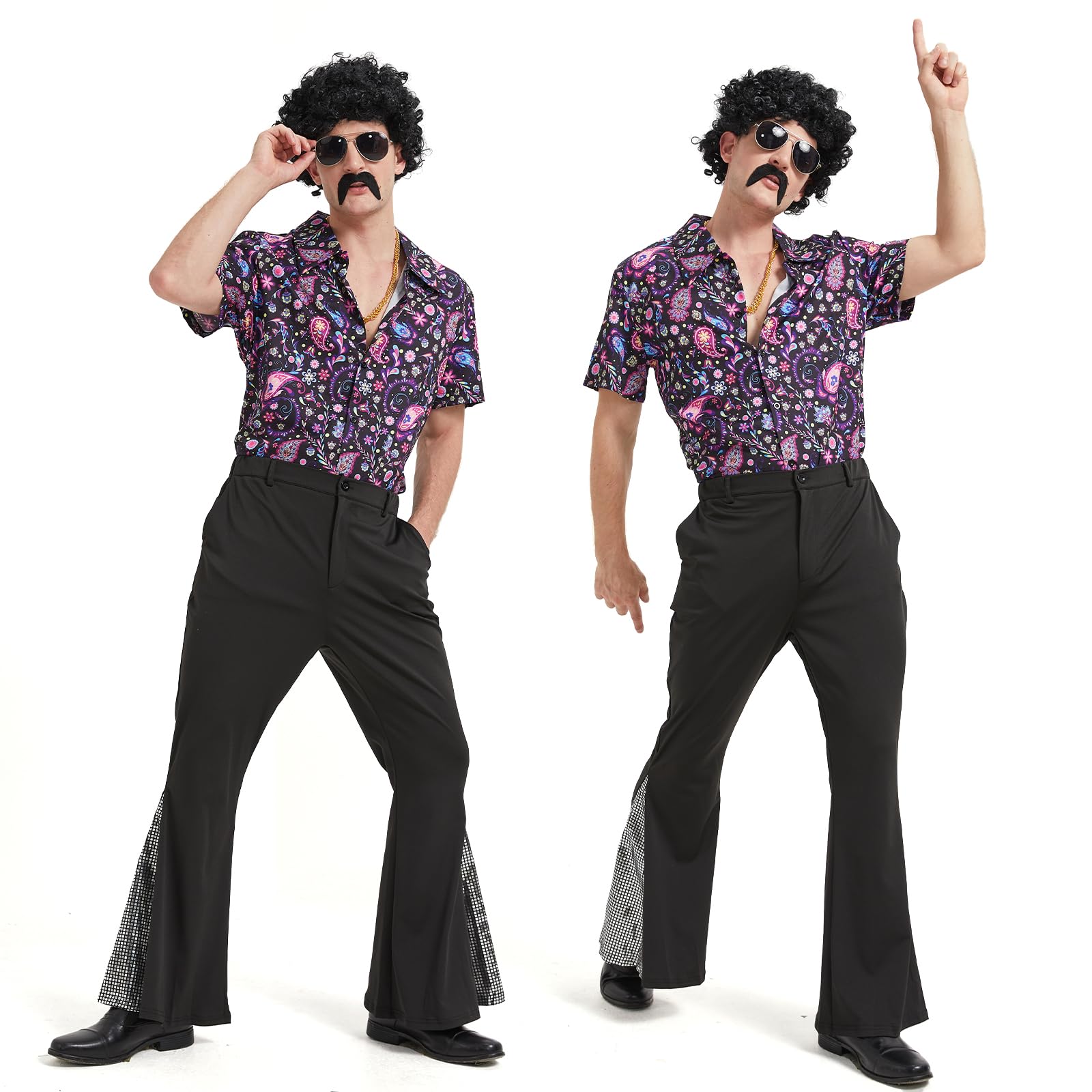 Ezuwail Costume disco des années 70 pour homme