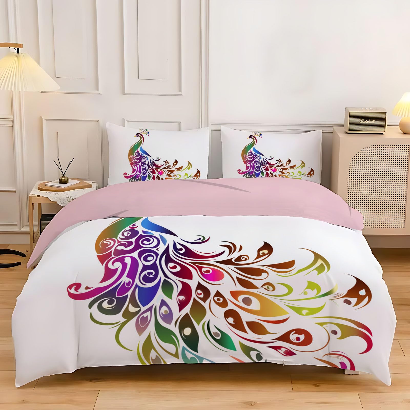 Parure de lit 2 personnes microfibres 240x260 cm motif vie marine