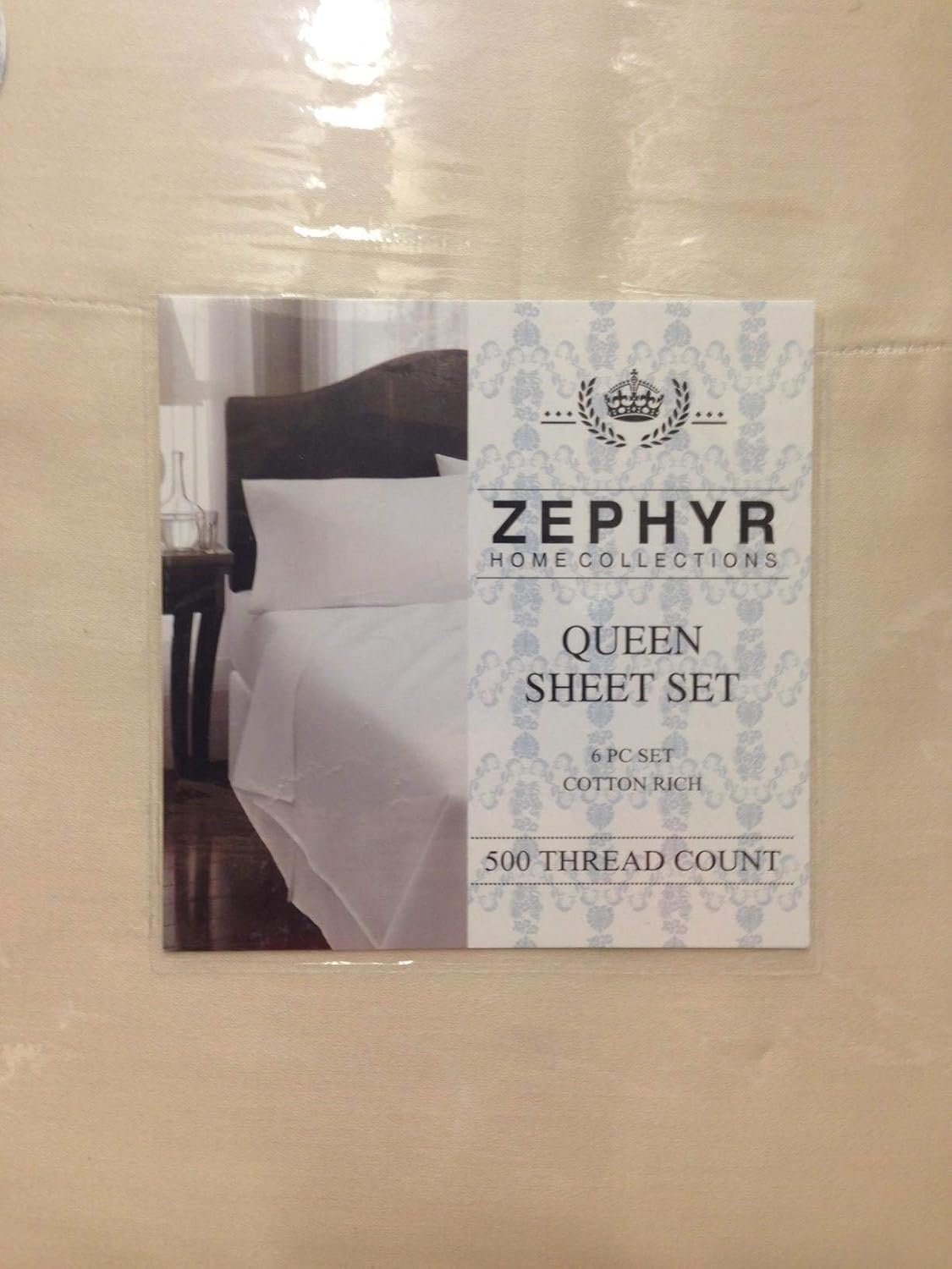 Amazon.com: Zephyr Home Collections 500 Thread Count Cotton Rich 6 ...