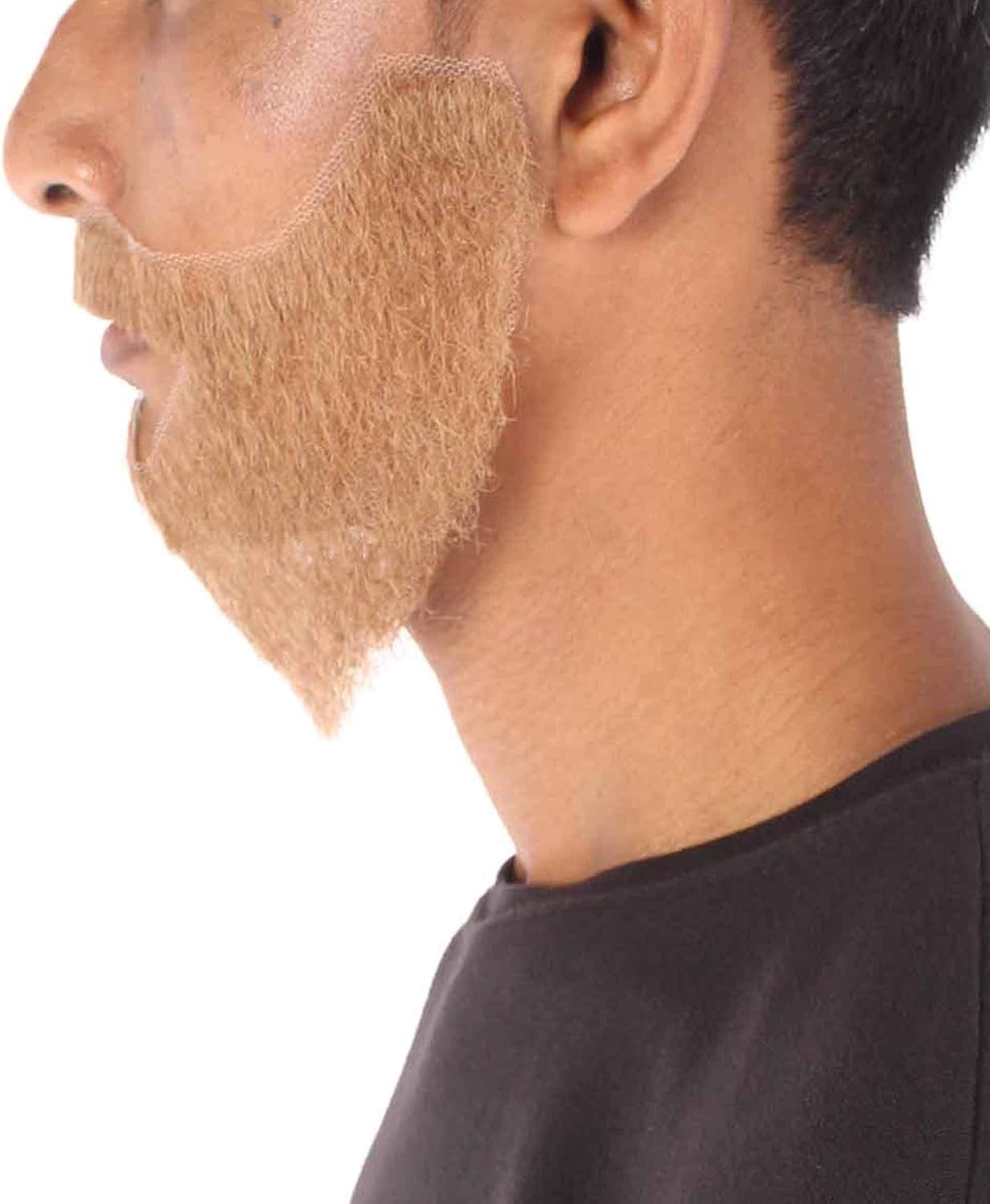 HPO Men's Synthetic Hair Beard Cosplay Facial Hair (Mix-Brown)