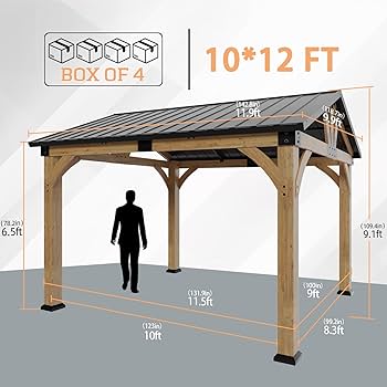 YOSAハーブ10個セット⑥ 10' x 12' Rectangle Cedar Gazebo - Gazebo Joe's