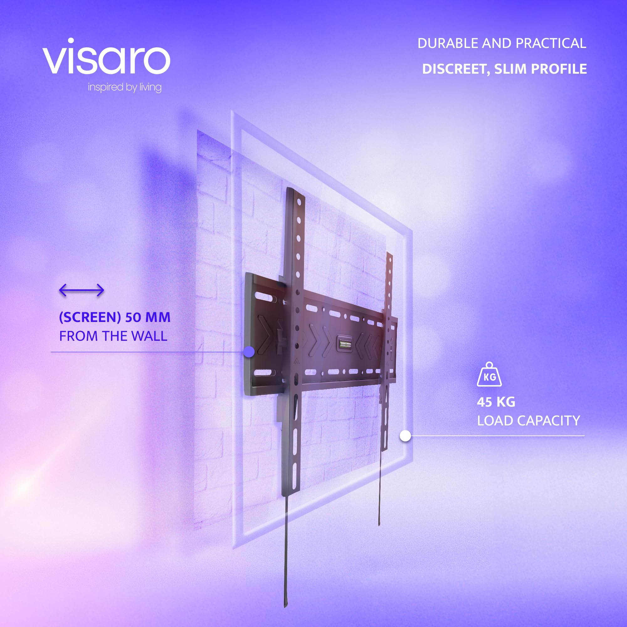 Visaro WMT75 Support TV Inclinable 43-75 Pouces, VESA 400x400