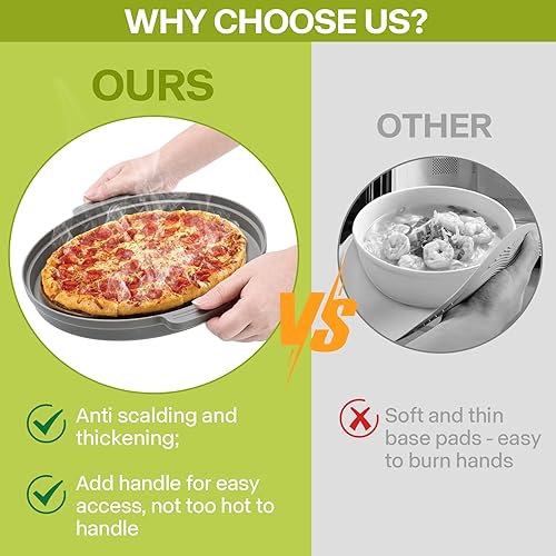 Miniatura 3 de Cubierta para microondas para alimentos con placa base antiquemaduras, plástico grande y silicona ventilada para evitar quemaduras, tapa protectora