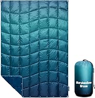 Vista 10 de Manta de campamento, manta acolchada plegable de plumón alternativo, ligera, resistente al viento, resistente al agua para exteriores, senderismo