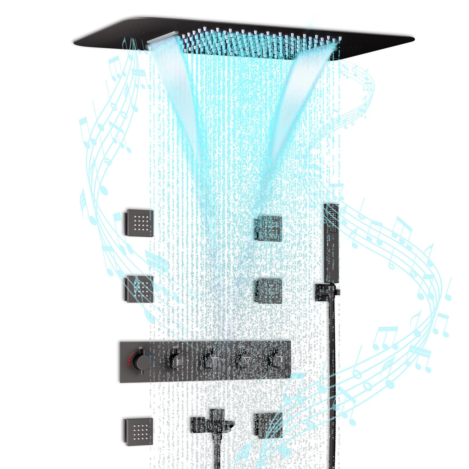 Buy ILROOMH Thermostatic Shower System, Smart Full Body Shower System