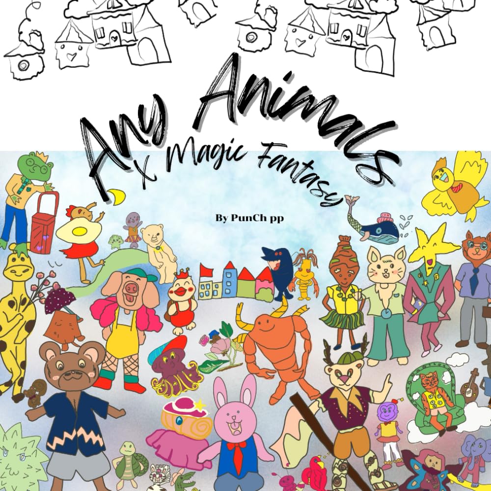 Any animals X magic fantasy: Cute Animal Shifters Coloring Book for Teens: Fantasy Hybrid Creatures, Anime Girls, and Magical Humanoid Animals