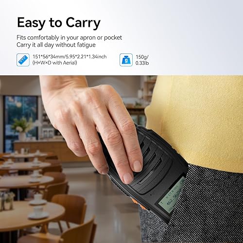 Miniatura 6 de Retevis H777D Walkie Talkies para adultos con pantalla LCD, carga tipo C, radio de mano de 2 vías FRS de largo alcance, recargable manos libres,