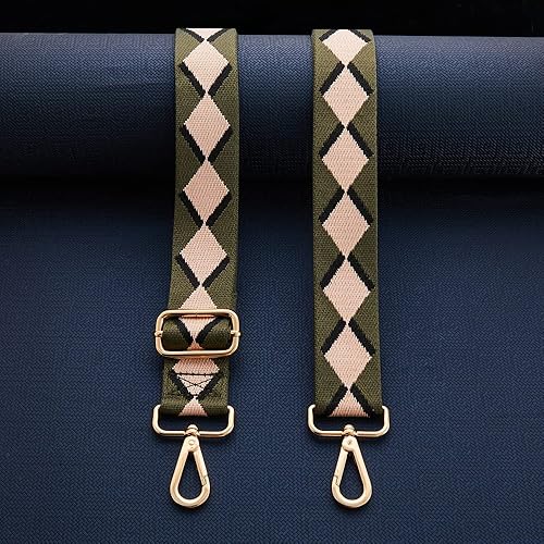 Miniatura 122 de Kolti Correa de repuesto para bolso, bolso cruzado a rayas anchas ajustables Hebilla de oro-04